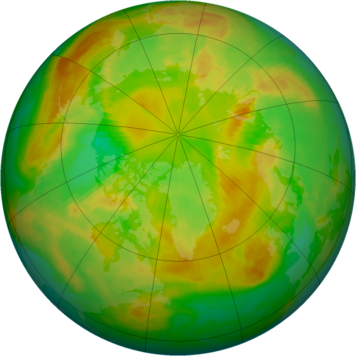 Arctic ozone map for 09 June 1998